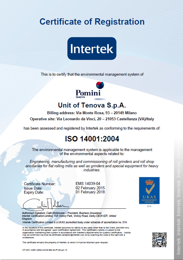 Certificazione ISO 14001:2004